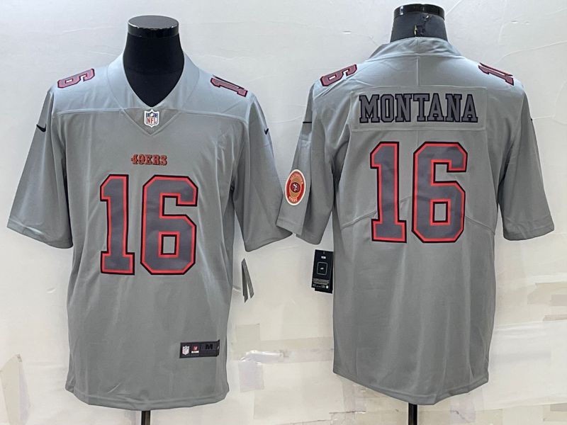 Men San Francisco 49ers 16 Montana Grey 2022 Nike Limited Vapor Untouchable NFL Jersey